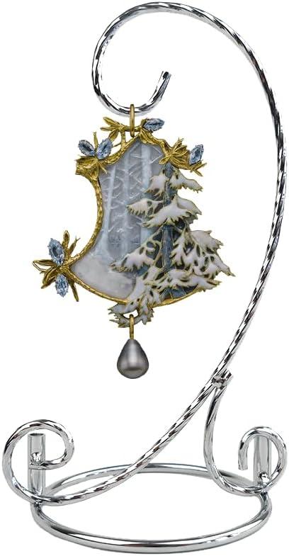 YY YEARCHY Ornament Display Stand for Mini Hanging Glass Globe Ball, Air Plant Flower Holder (Silver, 7.7" x 4.3")