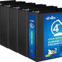 ViVin Durable 4 inch D Ring View Binder, Large 4" Slant-D Ring with 835-Sheet Capacity, Fit 8.5" x 11" Paper, 6 Pack(Black)