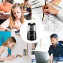 JARLINK Electric Pencil Sharpener, Heavy-Duty Helical Blade to Fast Sharpen, Auto Stop for No.2/Colored Pencils(6-8mm), AC Adapter/Battery Operated in School Classroom/Office/Home (Black)