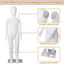 SHAREWIN Kid Mannequin Full Body Adjustable Faceless Mannequin Torso Child Dress Form Realistic Adjustable Detachable Manikin Body Display with Metal Base for Children 43.3 Inches