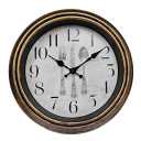 WOOPHEN Vintage Wall Clock, 16" Extra Large Silent Non Ticking Retro Wall Clocks Quality Quartz Battery Operated Round Decorative Easy to Read for Home Kitchen Living/Bedroom Office School (Bronze)