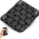 ONTYZZ Inflatable Seat Cushion Lightweight Stadium Seat Pad Travel Air Seat Cushion for Hiking Office Airplane Stadium Car (Black)