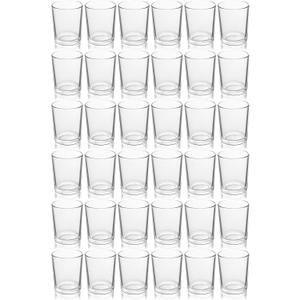 36pcs Clear Glass Tea Light Holders - Votive Candle Holders Bulk for Weddings Events - Glass Votives for Wedding Centerpieces, Christmas, Thanksgiving - Candle Accessories Decor (36, Clear)