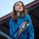 OOK Magnetic Case Fit for iPhone 15 Plus 6.7 Inch (Compatible with MagSafe) Soft TPU and Hard PC Phone Cover with Blue Floral Flowers Anti-Scratch Shockproof Protection Case for Women