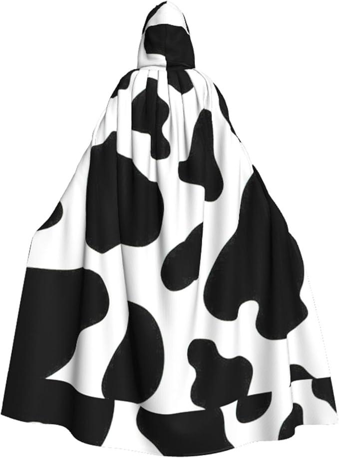 WURTON Cow spot Print Hooded Cloak Halloween Cloak Festive Needs Cosplay Masquerade Themed Parties 185cm WURTON Cow spot Print Hooded Cloak Halloween Cloak Festive Needs Cosplay Masquerade Themed Parties 185cm