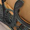 Outsunny 50" Outdoor Garden Bench, Patio Bench with Wood Seat, Porch Bench with Antique-Like Flourishes for Backyard, Deck, Lawn, Outside Pool, Teak