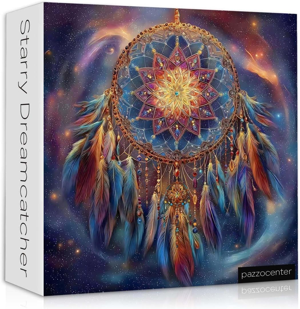 Impossible Puzzle for Adults 1000 Pieces, Starry Dreamcatcher Jigsaw Puzzle, Fantasy Star Colorful Difficult Challenge Puzzle