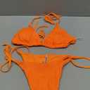 ZAFUL Bikini Sets for Women Halter Two Piece Swimsuit Ribbed High Cut Tie Side Thong Bathing Suit Sexy Padded Swimwear, L