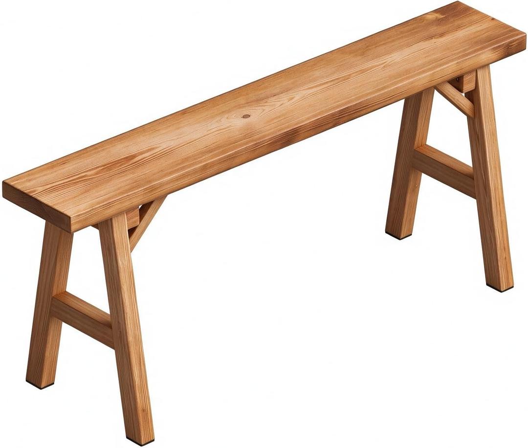 35.5in Narrow Bench for Entryway, Solid Wood, 35.5in/90cm