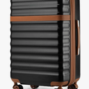 Kono Expandable 20 Inch Large Checked Luggage: ABS+PC Hardside Trolley Travel Case - Hard Shell Suitcase with TSA Lock, Black Brown