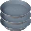 3 Pack of 20 22 inch Plant Saucer (19.2 Inch Base), 3.6" Depth Tray, Large Deep Garden Plastic Flower Planter Plant Trays for Indoors Outdoor Bath Bath (22", Gray)