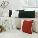 Graphite Grey Luxury Decorative Throw Pillow Covers Patchwork Textured Boucle Square Couch Pillowcase for Home Living Room Decor Cushion Cases, 1 Pack, 24 x 24 Inches