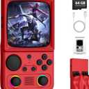 R36TMAX Retro Handheld Game Console, Portable Retro Gaming Console with 4.0 CRT-Inspired Screen, 4000mAh Arcade Classics, Supports Multiple Emulators, WiFi Network Battling, 64GB (Red)
