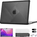 for MacBook Pro 14 inch Case 2021-2024 Released M4 M3 M2 Pro/Max Chip A3112 A3185 A3401 A2918 A2992 A2779 A2442 Shockproof Soft TPU Cover with Keyboard Film and Screen Film,Transparent