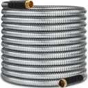 200 ft Stainless Steel Garden Hose - 2026 New Upgraded Metal Water hose - Flexible Water Hoses Pipes with Latex Core, 3/4" Solid Brass Connector - No-Expandable Watering Garden Hoses