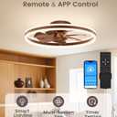 VOLISUN Low Profile Ceiling Fans with Lights and Remote, 24in Flush Mount Ceiling Fans with Light, 3000K-6500K Dimmable Fandelier LED Fan Light, Farmhouse Ceiling Fans with Lights for Bedroom
