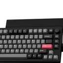 LEMOKEY P1 Pro Wireless Custom Mechanical Keyboard, Full Aluminum 2.4 GHz Bluetooth RGB Backlit 75% Layout with Hot-swappable KEYCHRON Super Red Switch Compatible with Mac Windows Linux