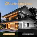 Solar Security Cameras Wireless Outdoor, 2K Battery Powered, Cloud/SD Storage, Built-in Solar, IP65 Waterproof, AI Motion, Color Night Vision, Outside WiFi Cameras for Home Security