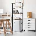 Colingmill 4 Tier Black Mini Fridge Stand with Storage for Dorm, Over Mini Fridge Multipurpose Storage Shelf Rack Standing Organizer for College Rooms Kitchen Pantry, Home, and Offices, Coffee, 18.3 x 23.6 x 82 inches