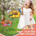 Czlotyh 12 Pack Bird Feeder Craft Kits for Kids Wood Painting DIY Your Own Unfinished Wooden Ornaments Gifts for Nature Loving Kids