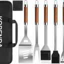 BBQ Grill Accessories, Stainless Steel Grilling Set with Storage Bag, Spatula, Fork, Cleaning Brush BBQ Accessories, Grill Tools Set for Outdoor Cooking Camping, Grilling Gifts for Men