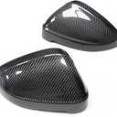 Real Carbon Fiber Mirror Covers, Rearview Side Wing Mirror Caps Shell for Audi A4 B9 S4 RS4 A5 RS5 2017-2024 (Without Lane Assist)