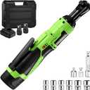 3/8" Electric Ratchet Wrench Set, 12V Cordless Ratchet, Power Socket Wrench Set with Variable Speed, 6 Sockets, LED Light, 1/4" Adapter, 1/2" Adapter, 2 x 2.0Ah Battery