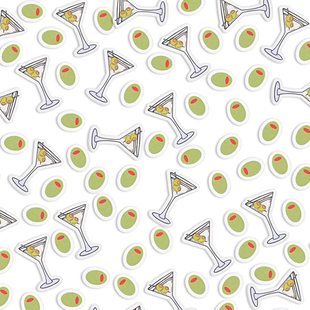 400pcs Martini Party Confetti, Wine Glass & Oval Martini Birthday Decorations Bachelorette Confetti Engagement Confetti Martini Themed Decor for Bridal Party Supplies