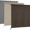 AOSKY Outdoor Roller ShadesCordless Patio Shades Roll Up Outdoor BlindsRoller Blinds Cloth for Porch Pergola Balcony Backyard Windows96" W x 96" HMocha