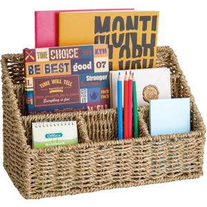 Mail Organizer Countertops, Desk Organizer Bills Organizer, Mail Sorters Organizers, Pencil Holder Magazine File Holder, Desk Organizer and Accessories(Seagrass)