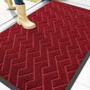 OLANLY Front Door Mat Outside 47x32, All-Season Absorbent Rubber Doormat