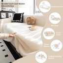 Durable Couch Cover Blanket, Sofa Blanket Cover Washable, Oversized Couch Cover Pet Friendly, Chenille Sofa Cover Blanket for 2-3 Cushions Sofas Solid Color(71"x 102"/Beige/1pc)