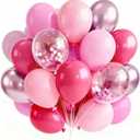 PartyWoo Pink Balloons 66pcs 12 Inch Pearl Metallic Mauve Magenta Fuchsia Hot Pink Confetti Latex Balloons for Gender Reveal Bridal Shower Baby Shower Princess Theme Birthday Party Decorations