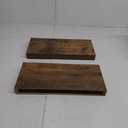 QEEIG Bathroom Floating Shelves for Wall - 15.7" Wall Mounted Shelf Over Toilet Farmhouse Home Decor Display Bookshelf Small 15.7 x 6.7 inch Set of 2, Rustic Brown (008-40BN)