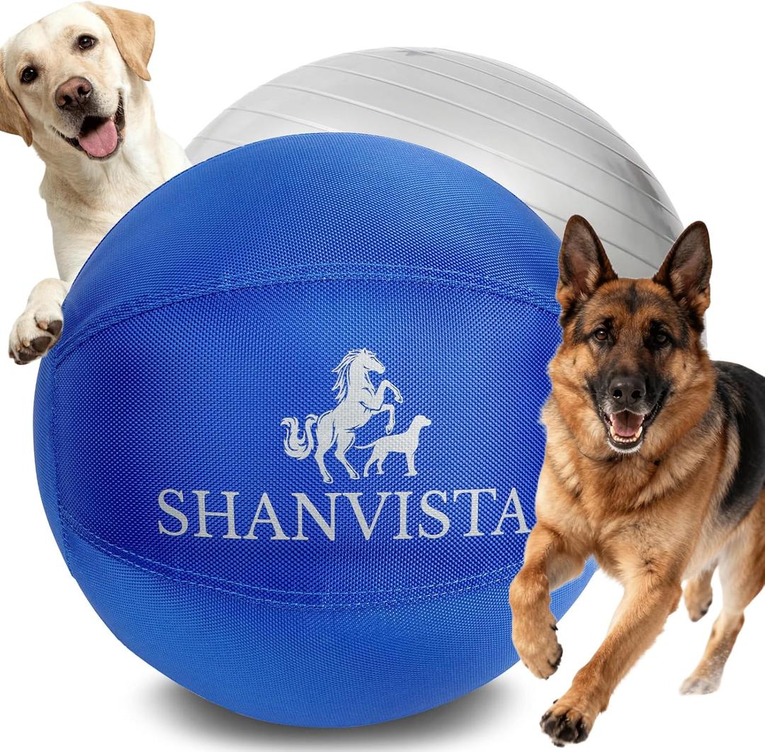 SHANVISTA Herding Ball for Dogs 25inch - Heavy Duty Herding Ball for Australian Shepherds & Border Collies - Durable Training Toy for Medium to Large Breeds - Outdoor & Backyard Play (Blue)