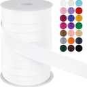 LEREATI Satin Bias Tape Double Fold 1 Inch x 55 Yards, Bias Tape for Sewing, Polyester Quilt Binding Tape, Piping Trim Fabric Tape for Hemming, Seaming, DIY Crafts (White)