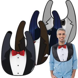 Zhanmai 4 Pcs Funny Large Adult Bibs Washable Dining Clothing Protectors for Women Men Eating Feeding (Classic Style), 40 x 60 cm