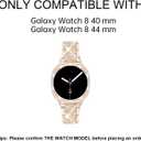 Mosonio Compatible with Samsung Galaxy Watch 8/7/6 Bands 40mm/44mm, 20mm Bling Metal Bands with Bling Protective Cover Case for Women, Shiny Watch Replacement Strap for Daily Wear