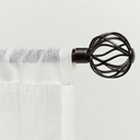 Exclusive Home Curtains Ogee 1" Curtain Rod and Coordinating Finial Set, Matte Bronze, Adjustable 36"-72"