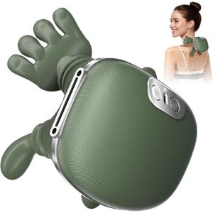 2026 Upgrade Edition 4D Neck and Shoulder Heat Massager, Wireless Portable Neck Massager, Relieves Muscle Pain, Simulates Deep Tissue Massage of Human Hand, Ideal Gift.Emerald Green