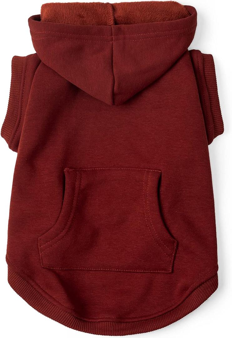 Koneseve Dog Hoodie Fleece Dog Clothes Warm Sweater with Hat for Medium Large Dogs Cat Hooded Shirt Kitten Pet Basic Sweatshirt with Pocket Doggie Soft Winter Coat Apparel (Red; 4XL) (4XL-(35~55lb) | Chest(~31"))