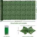 ODTORY Artificial Fence Privacy Screen: 6FT x 50FT UV-Anti Faux Greenery Backdrop Ivy Chain Link Shades Panels for Patio, Balcony, Garden,Deck,Backyard Indoor Outdoor Green Wall Decor