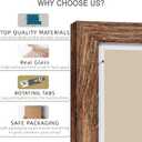 Hongkee 11x14 Picture Frame Set of 2, Made of Real Glass and Rustic Brown Wooden Frame, Display 8x10 Pictures with Mat or 11 x 14 Posters without Mat for Wall Mounting, Gallery Photo Frames