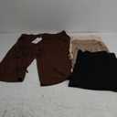 Neer 4 Pack Women's Capri Pants, Drawstring Wide Leg Crop Lounge Sweatpants Summer Yoga Casual Cropped Pants with Pocket, Brown, Beige, Apricot, Black, XXL