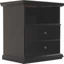 Signature Design by Ashley Maribel Children's Traditional 1 Drawer Nightstand with 1 Storage Cubby, 24.37" Tall, Black