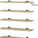 5 Tier Book Shelf,36 inch Long Floating Shelf for Wall,Nature Large Bookcase with Heavy Duty Brackets,Bookshelf for Living Room