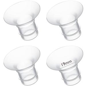 Momcozy Flange Insert 19mm Compatible with 24mm Flange/Shield of Most Pumps, Insert for Breast Pump Replacement Accessories, 4PCS 19mm