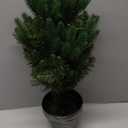 Artificial Christmas Tree for Outdoor Front Porch Decor, Real Touch Christmas Topiary, Realistic Potted Fake Faux Tree Plants for Indoor Garden Holiday Winter Decoration (19.6" Green)