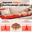 Full Body Red Light Therapy Mat,72" x 33",1436 3-in-1 LEDs