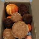 17 Pack Fall Artificial Velvet Pumpkins Decorations, Foam Faux Flocked Pumpkin Including Wooden Hello Pumpkins Sign, for Home Autumn Harvest Theme Party Halloween Thanksgiving Table Decor. (Orange/Coffee/Dark Brown)